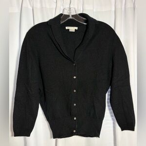 JOHNSTONS OF ELGIN Black Cashmere Cardigan Sweater Sz S